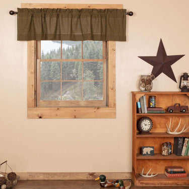 Tea Cabin Green Plaid Valance Curtain 16x72 - The Fox Decor